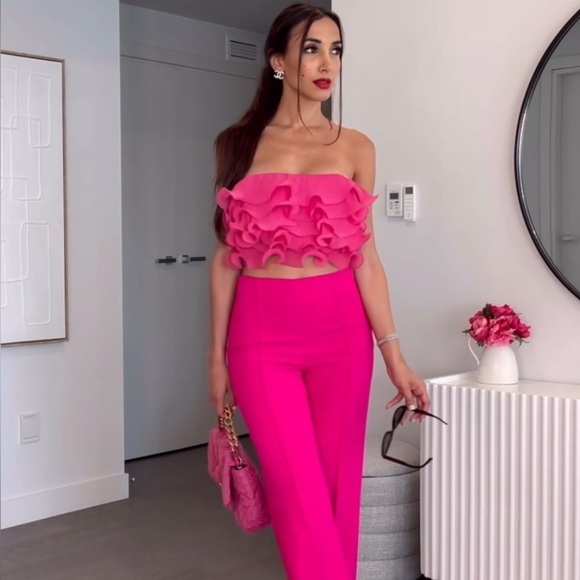 Zara Cropped Ruffled Top - Picture 6 of 10